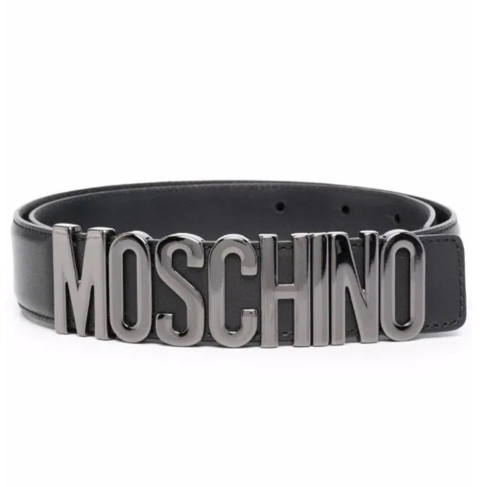 RARE 1.75 wide Moschino logo-lettering belt Size M/L NEW